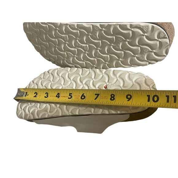 Birkenstock Sandals Womens 38 Arizona Buckle Straps Flats White Leather Slip On - Picture 12 of 14